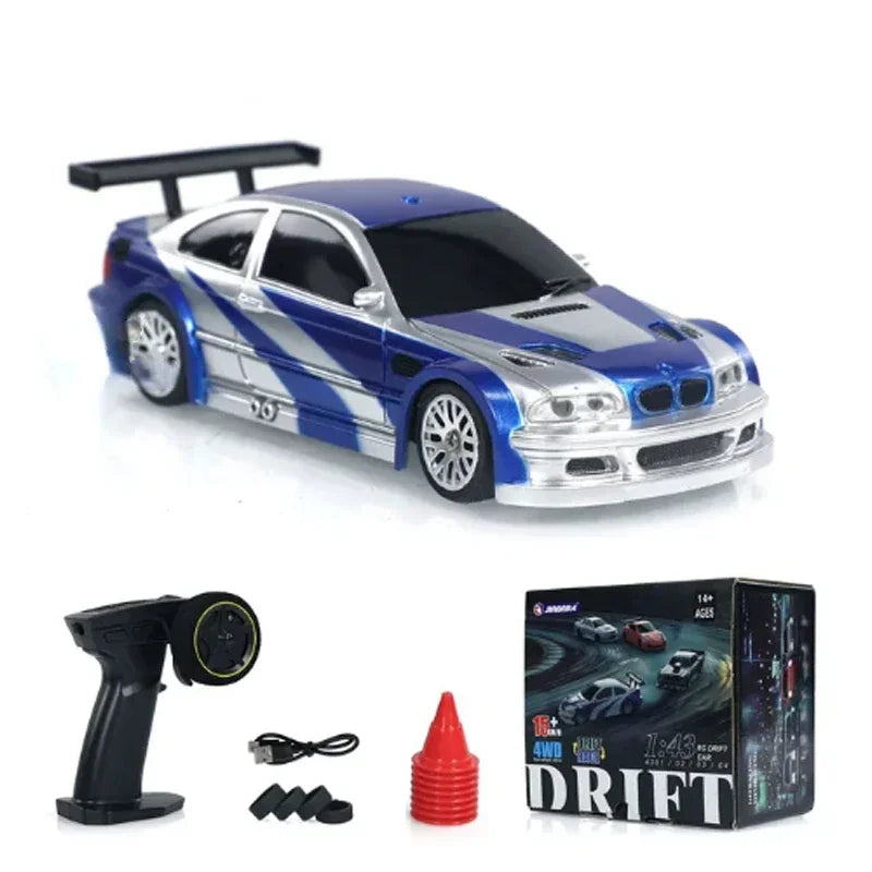 2.4G RC Drift Car 1/43 4WD Remote Control Car High Speed Four Wheel Drive Radio Controlled Mini Racing Car Model Boy Toy Gift 